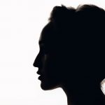 silhouette of a female head