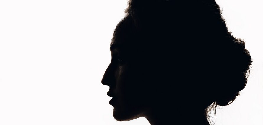 silhouette of a female head